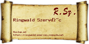 Ringwald Szervác névjegykártya